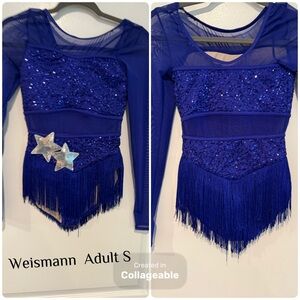 Weissman Blue Sequin Fringe Dance Costume